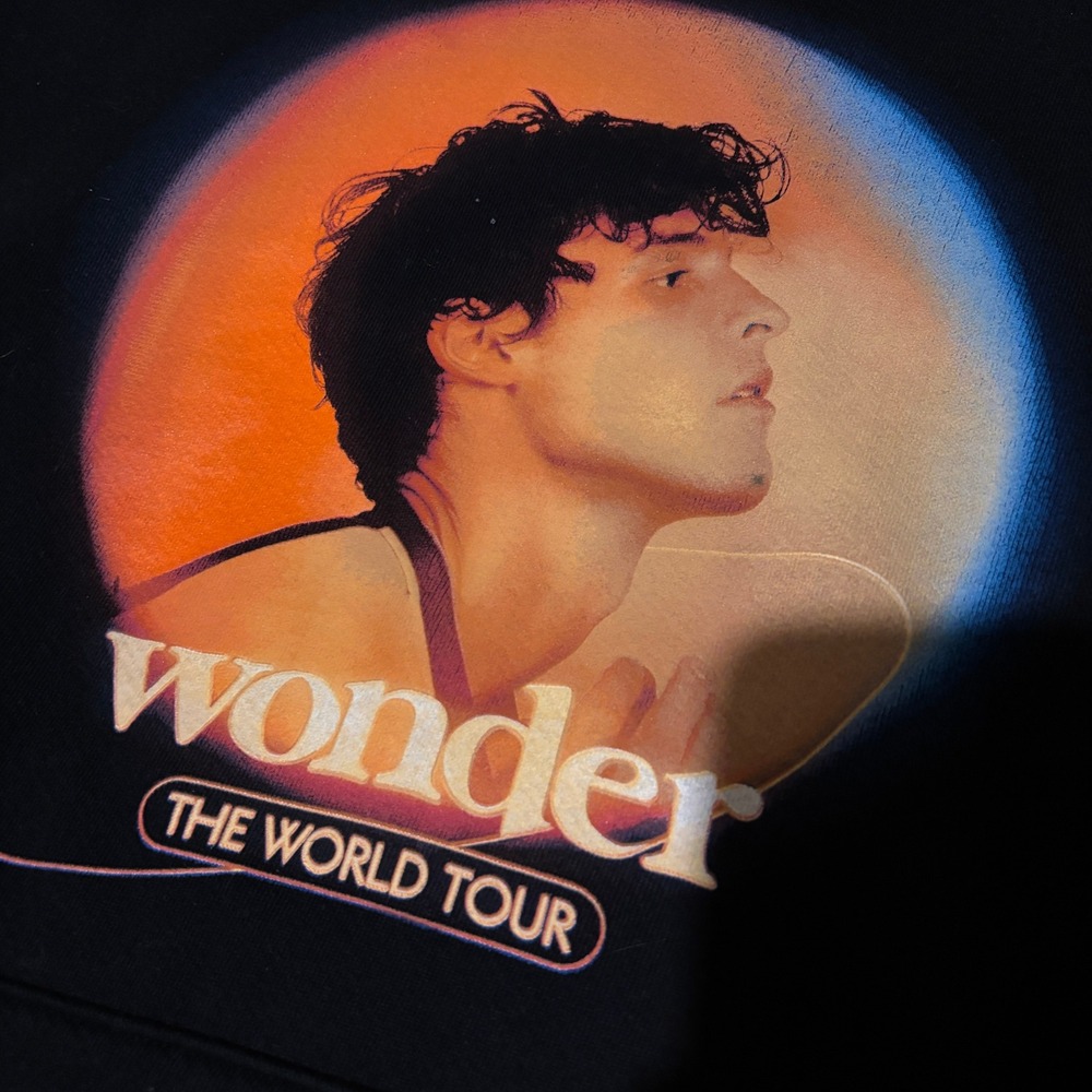 Shawn Mendes Wonder The World Tour 2022 Mens Black Graphic Hoodie Medium Cotton - Picture 2 of 5